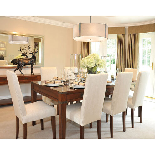 Textile LED 24.5 inch Dark Bronze Pendant Ceiling Light in 4200 Lm LED, Cream