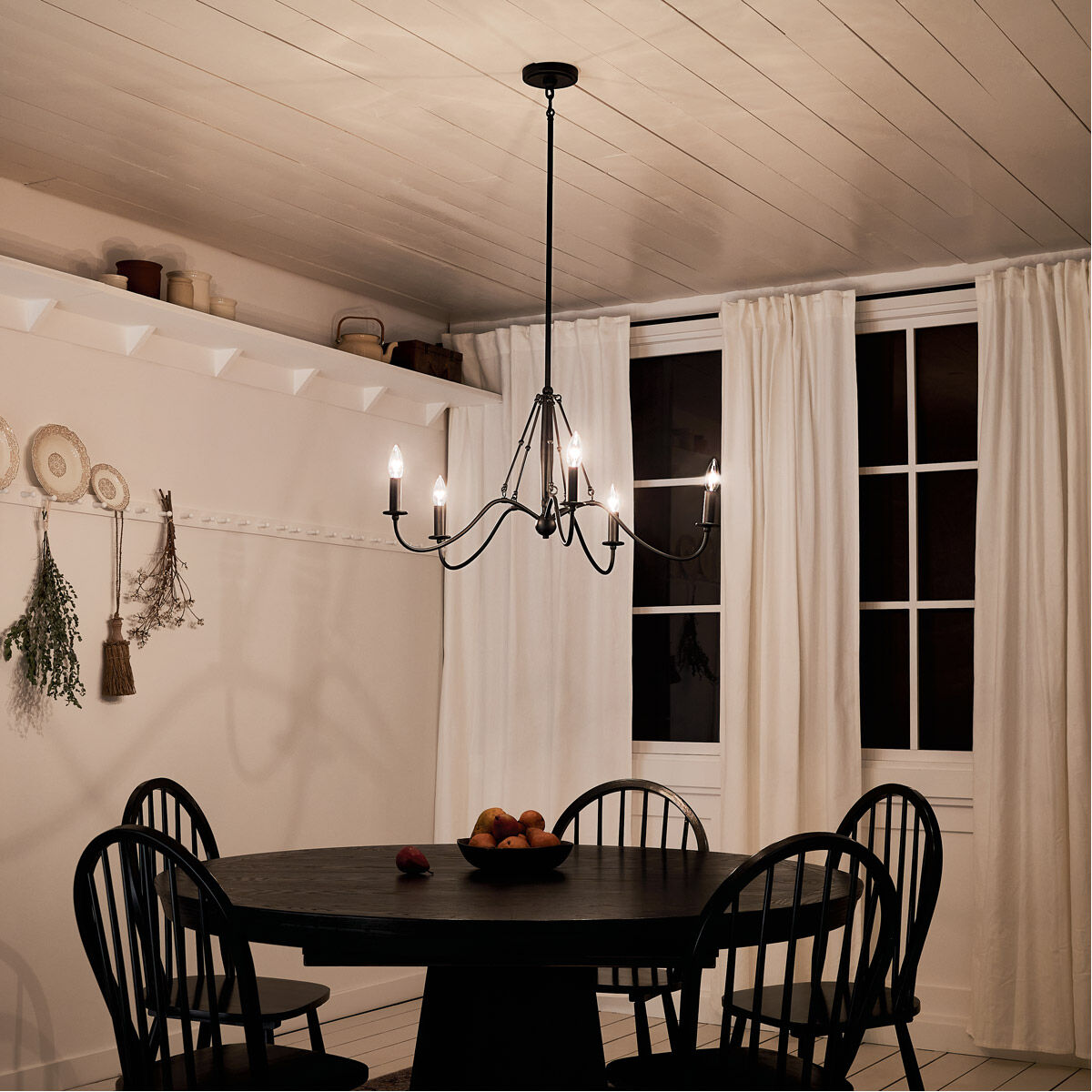 Homestead Freesia 5 Light 31 inch Textured Black Chandelier Ceiling Light, Freesia