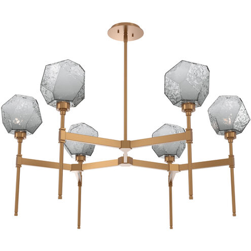 Gem LED Novel Brass Chandelier Ceiling Light, Round Belvedere