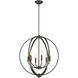 Colson 26 inch 60.00 watt Etruscan Bronze Chandelier Ceiling Light in No Shade