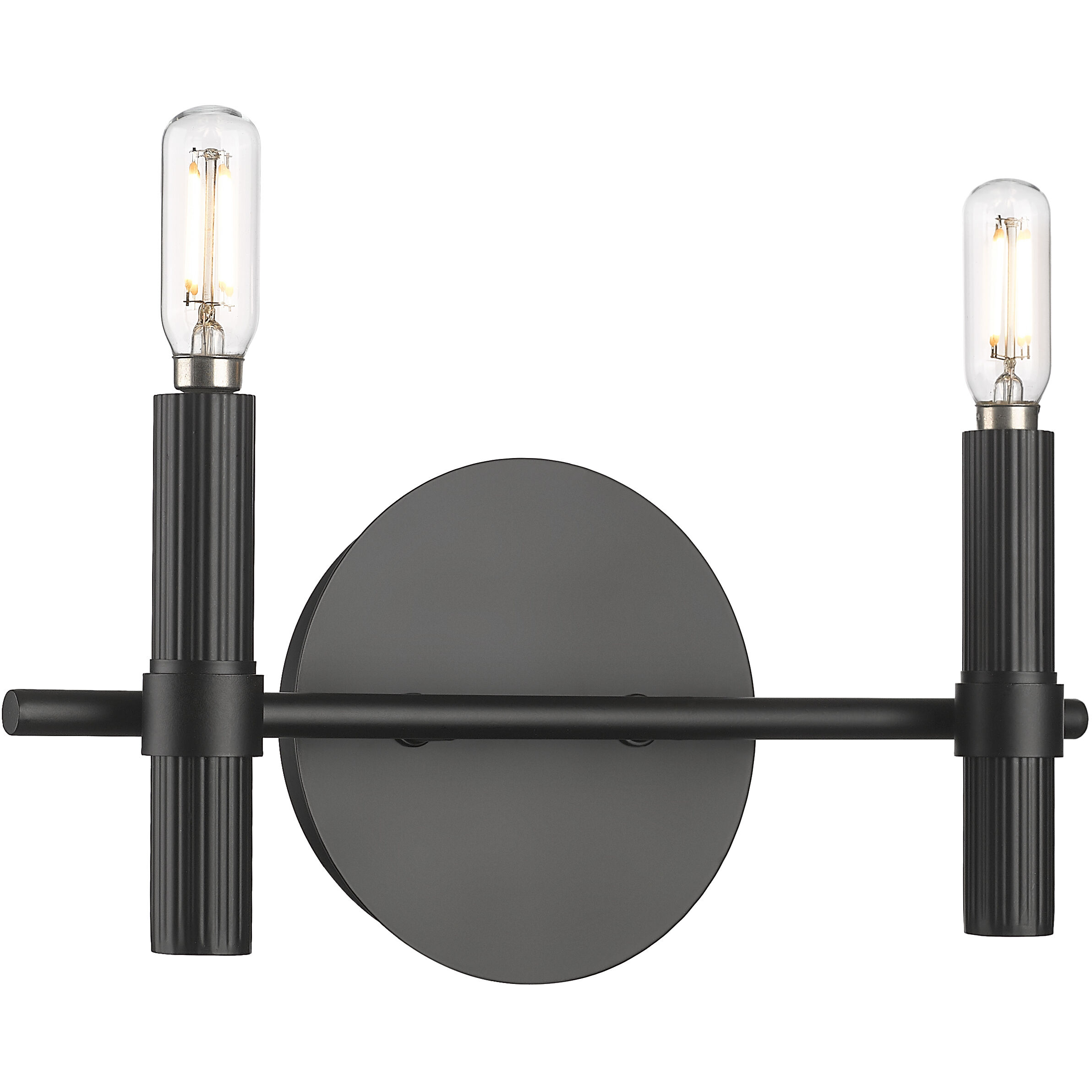Skyva 2 Light 13 inch Matte Black Bathroom Vanity Light Wall Light