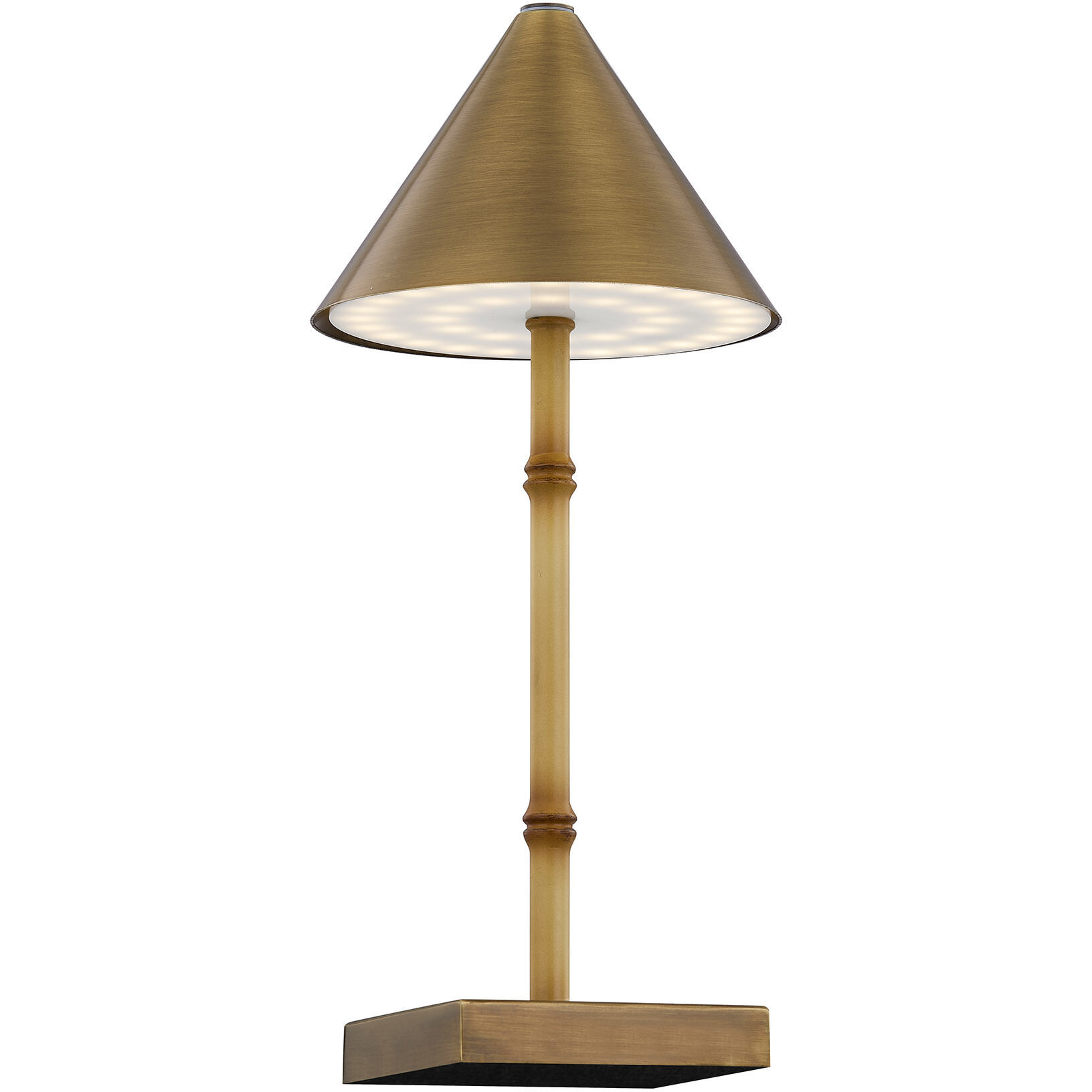 Mae 13.38 inch 2.30 watt Natural Bamboo Portable Rechargeable Table Lamp Portable Light, Coco & Dash