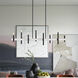 Denmark 8 Light 48 inch Black with Brushed Nickel Accents Linear Chandelier Ceiling Light