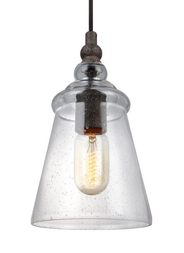 Loras 1 Light 5.75 inch Dark Weathered Iron Pendant Ceiling Light