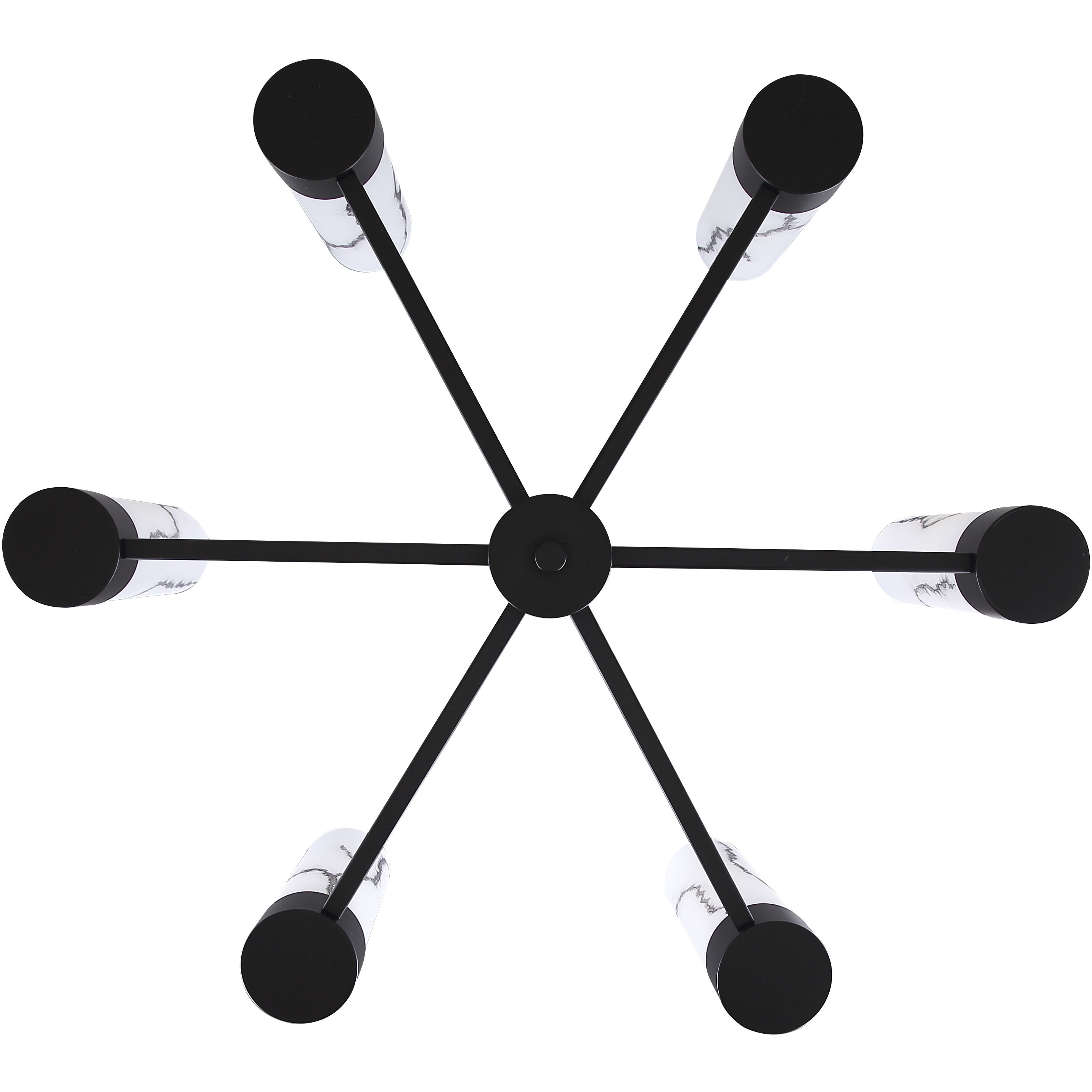 Kristella 6 Light 26 inch Matte Black Chandelier Ceiling Light