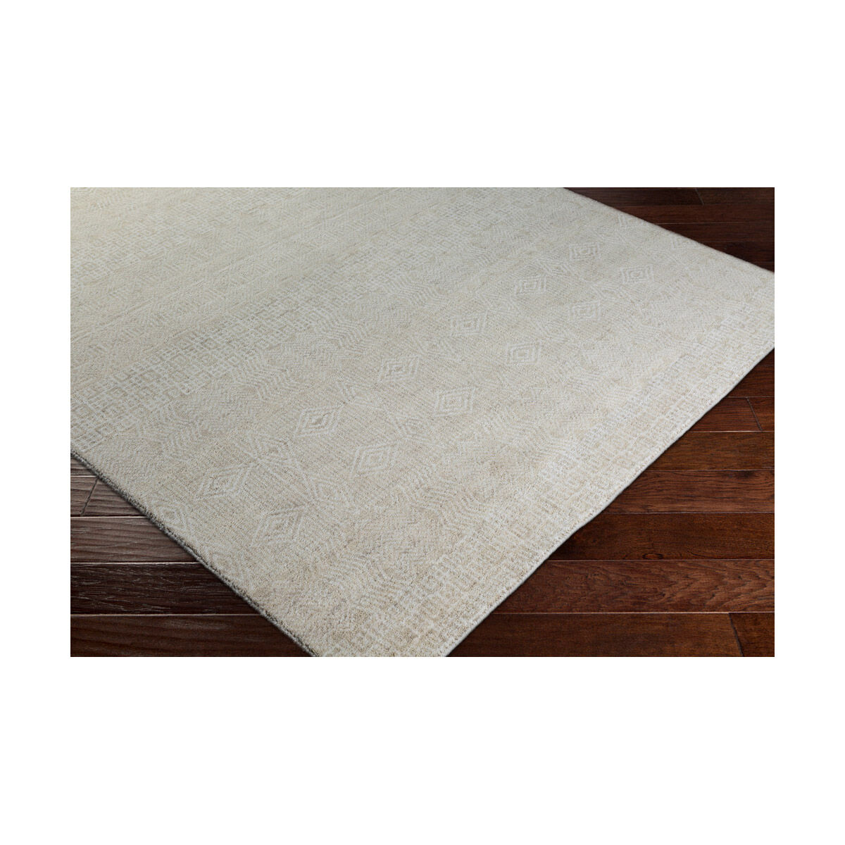 Claude 36 X 24 inch Khaki/Cream Rugs, Wool and Cotton