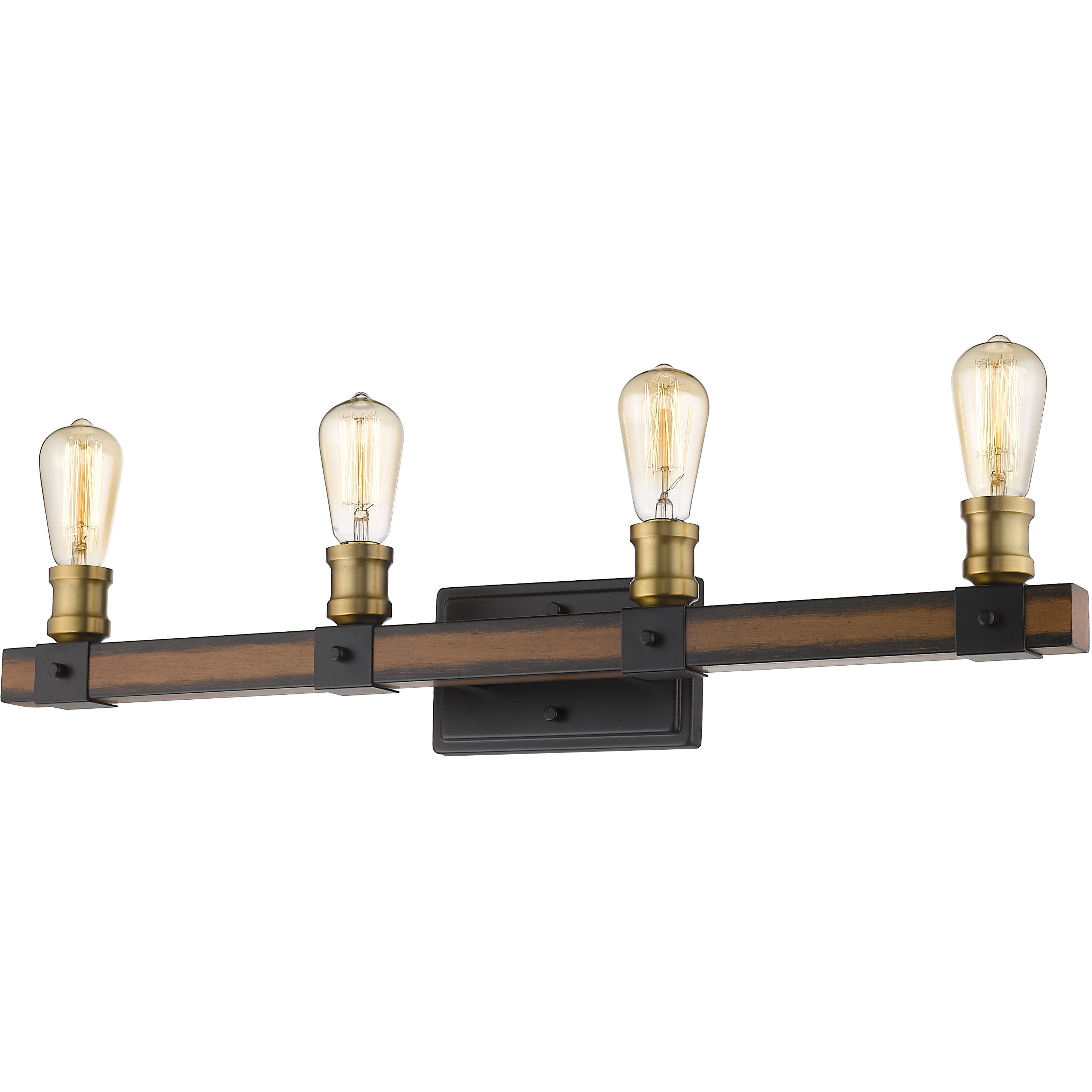 Kirkland 4 Light 30 inch Rustic Mahogany Vanity Wall Light