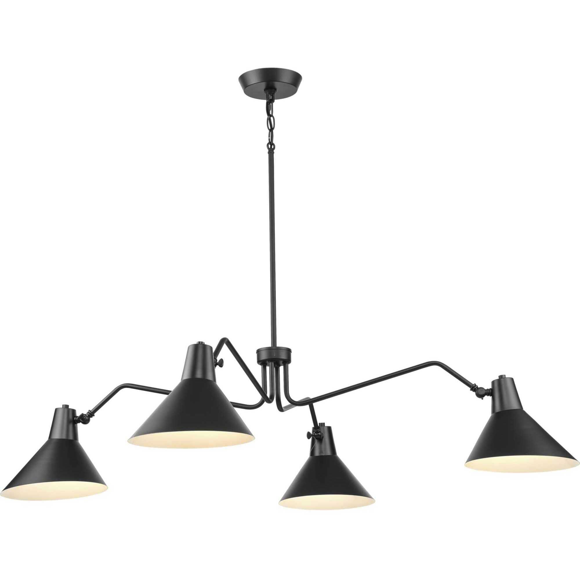 Trimble 4 Light 54.12 inch Matte Black Chandelier Ceiling Light, Design Series