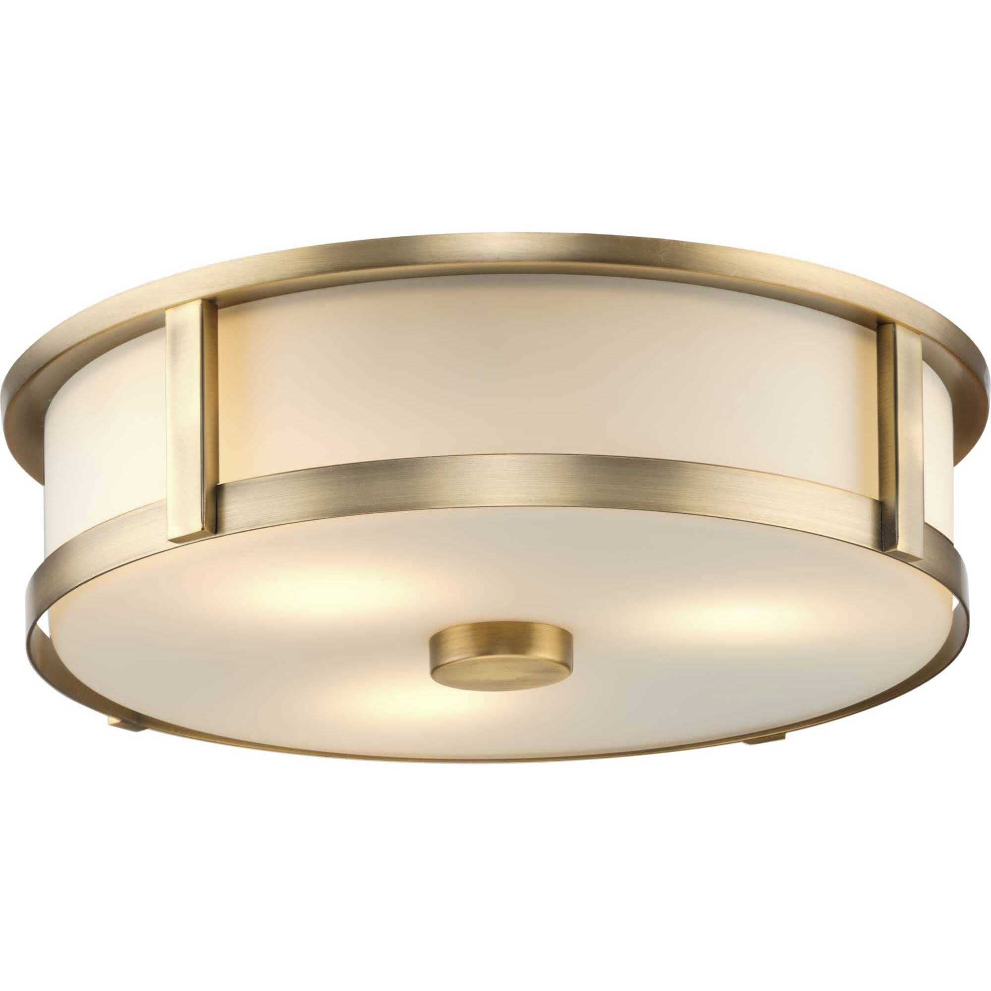 Gilliam LED 16.12 inch Vintage Brass Flush Mount Ceiling Light