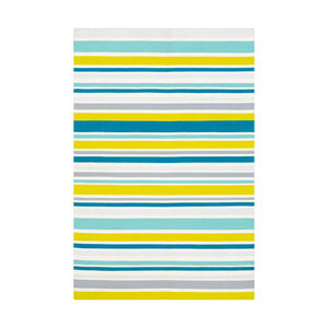 Maritime 90 X 60 inch Aqua/Ivory/Lime/Teal/Beige Indoor Area Rug, Rectangle