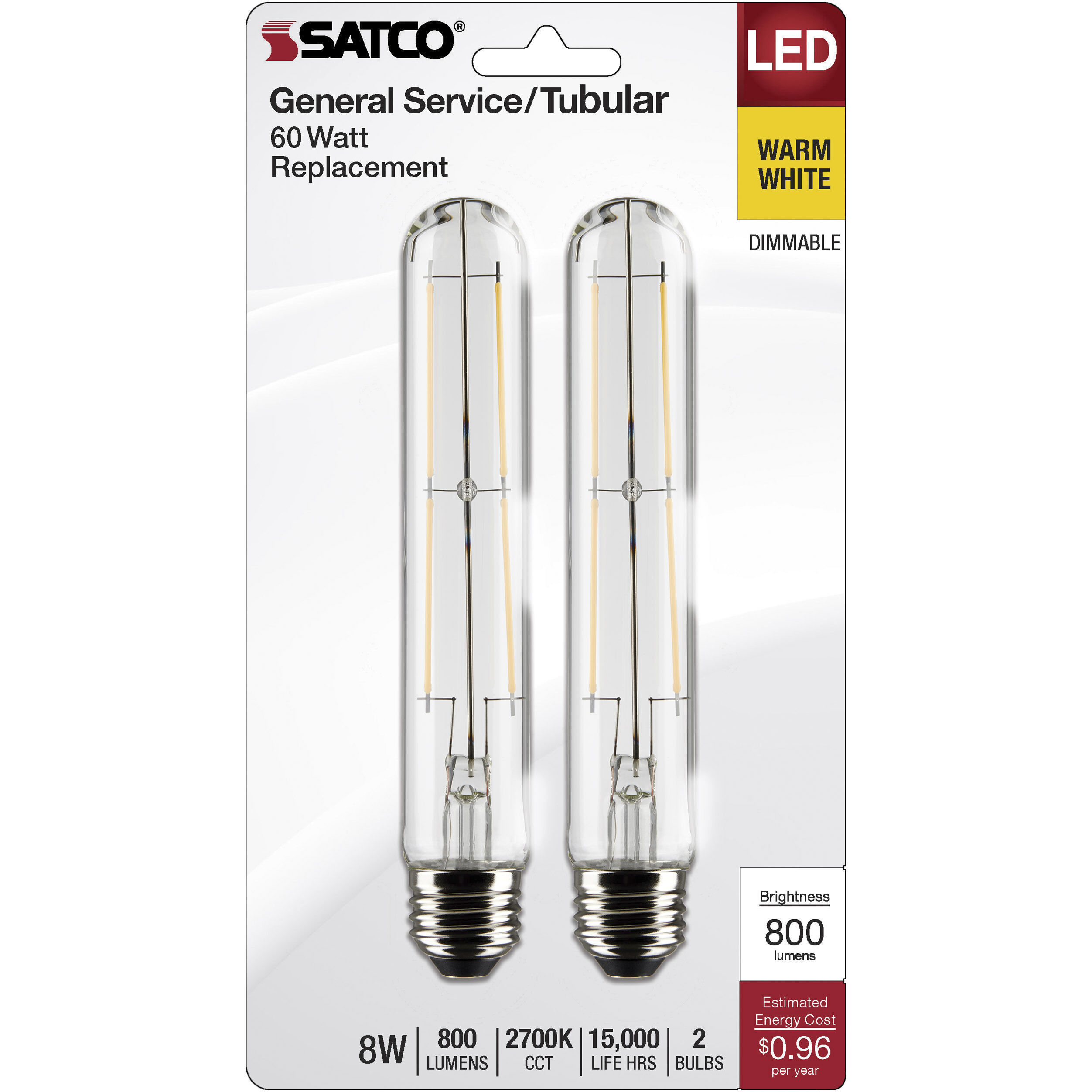 Lumos LED Medium 8 watt 120 2700K LED Filament, LED Filament