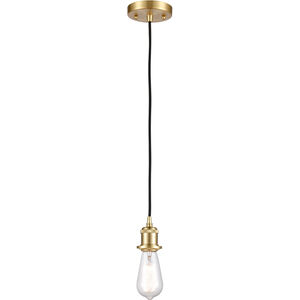 Ballston Bare Bulb 1 Light 5 inch Satin Gold Mini Pendant Ceiling Light