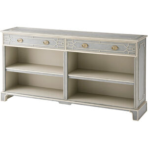 Theodore Alexander Grey Limestone Painted Low Bookcase