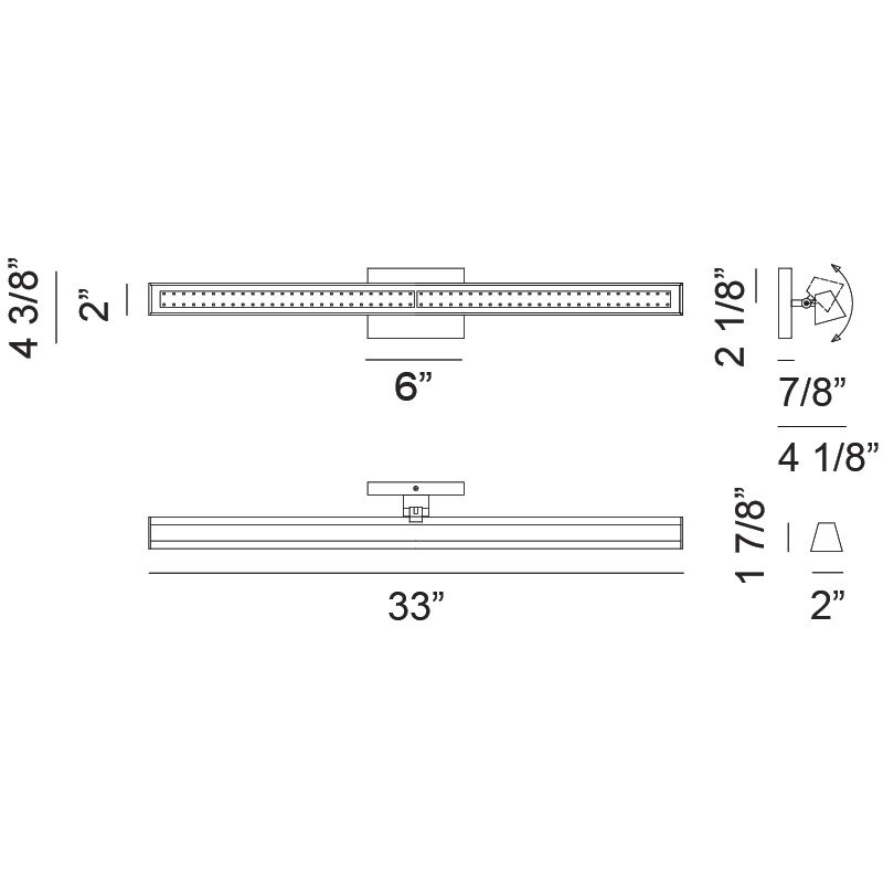 Isosceles LED 33 inch Matte Black Bath Vanity Light Wall Light