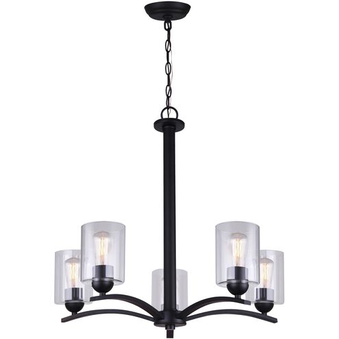 Hampton 5 Light 24 inch Matte Black Chandelier Ceiling Light