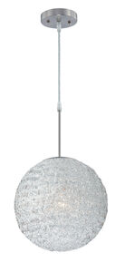 Icy 1 Light 12 inch Polished Steel Pendant Ceiling Light