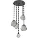 Gem LED 22.7 inch Matte Black Multi-Pendant Ceiling Light in 3000K LED, Smoke, Rectangular Chain