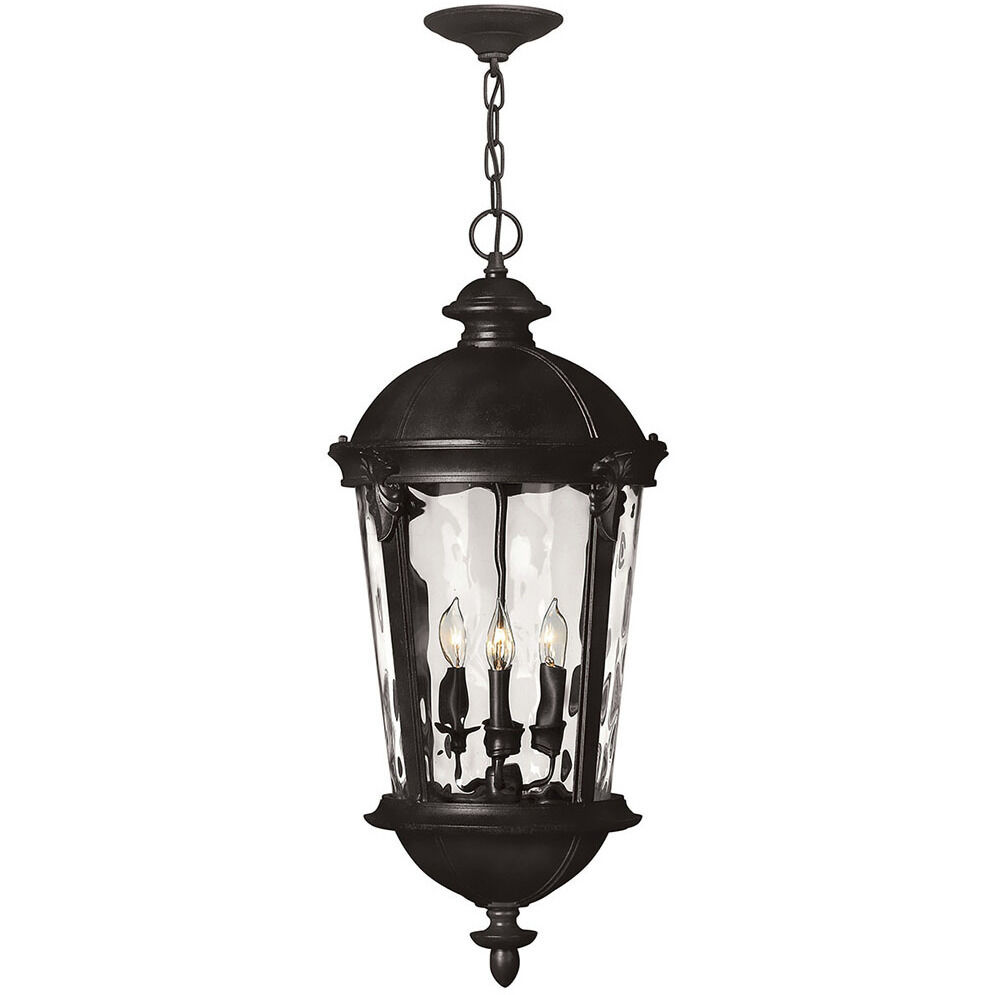 Estate Series Windsor 4 Light 12.5 inch Black Outdoor Hanging Lantern
