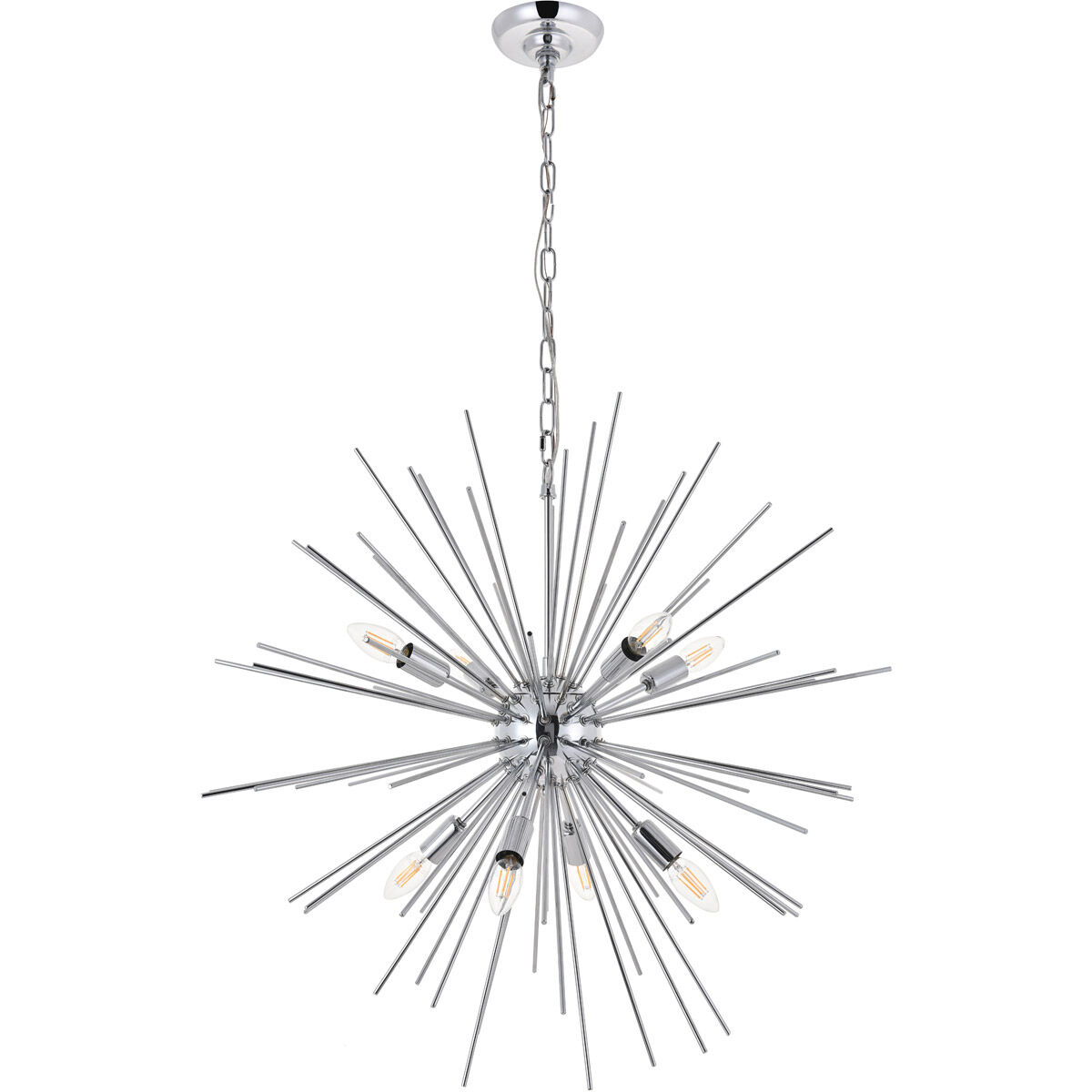 Timber 8 Light 30 inch Chrome Pendant Ceiling Light