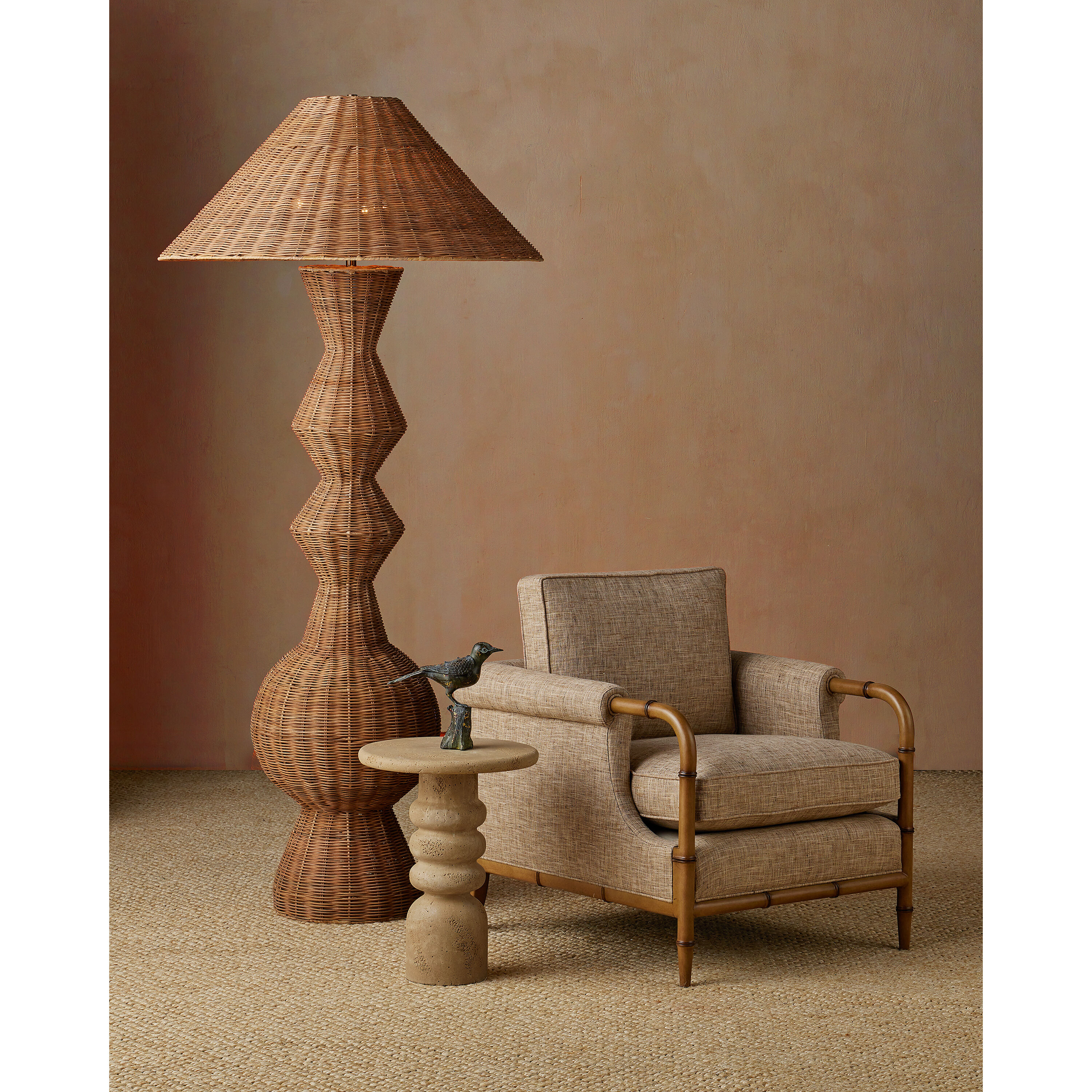 Nirvana 77 inch 60.00 watt Natural Floor Lamp Portable Light, Grande