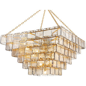 Regal 29 Light 47.75 inch Vintage Gold Leaf Chandelier Ceiling Light