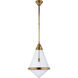 Thomas O'Brien Gale 1 Light 15.5 inch Hand-Rubbed Antique Brass Pendant Ceiling Light in Seeded Glass, Large