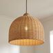 Bohemian 1 Light 14 inch Natural Wicker Pendant Ceiling Light