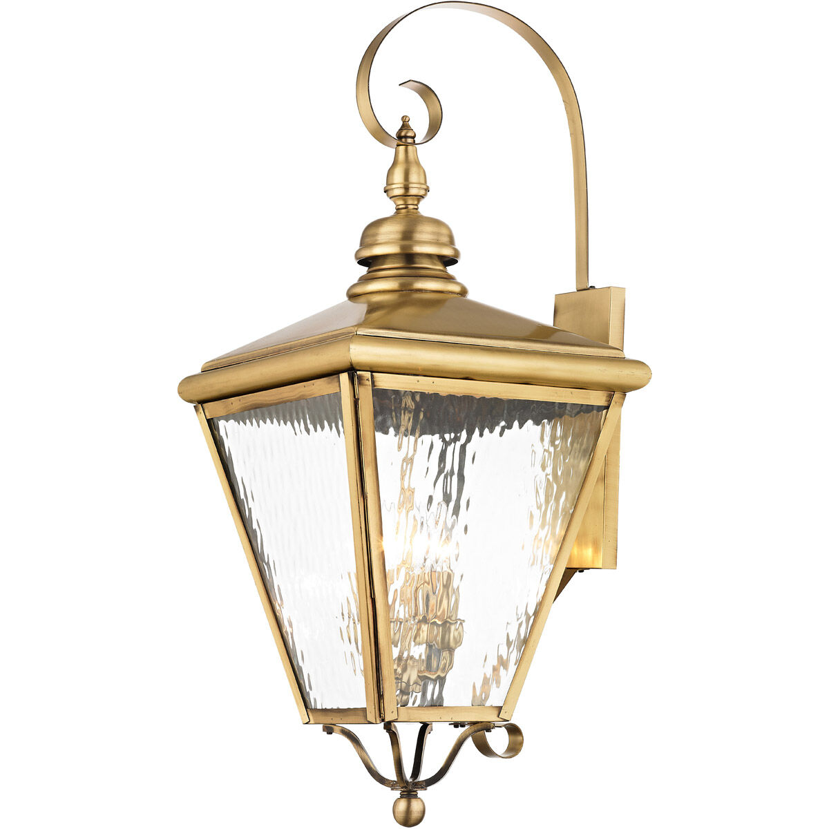Cambridge 4 Light 35 inch Antique Brass Outdoor Wall Lantern