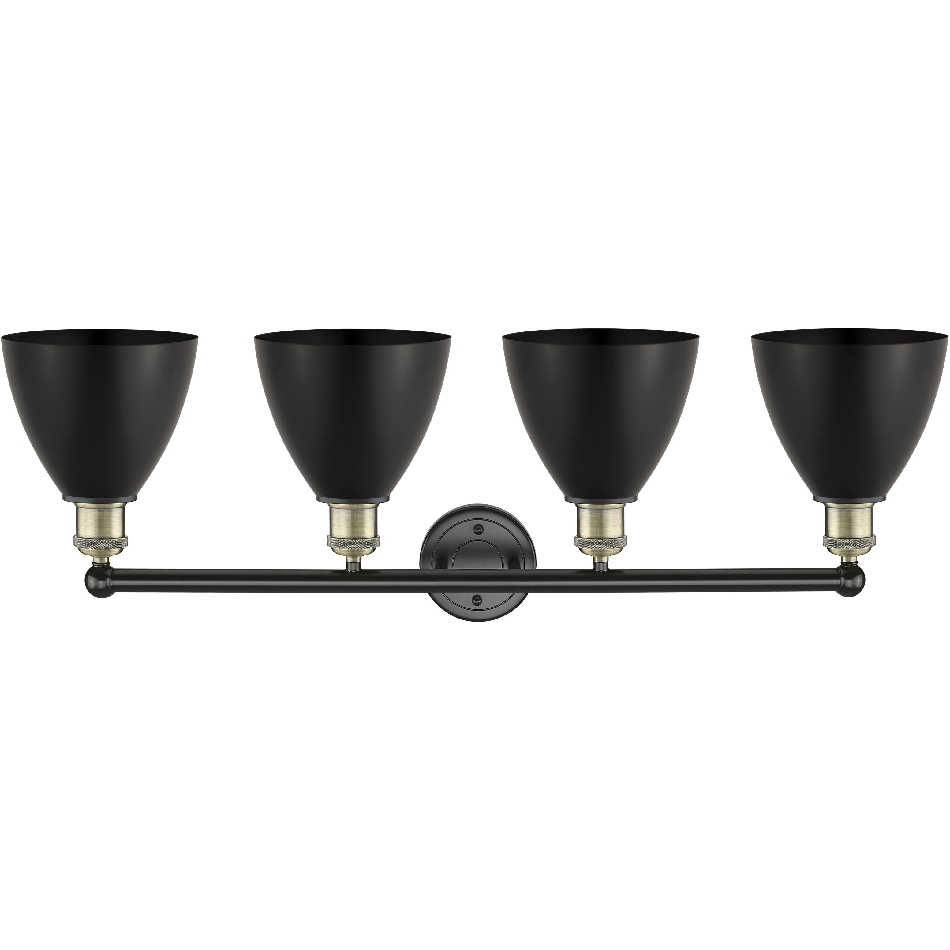 Metal Bristol 4 Light 34.5 inch Black Antique Brass Bath Vanity Light Wall Light in Matte Black