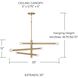 Zane 6 Light 33 inch Aged Brass Chandelier Ceiling Light