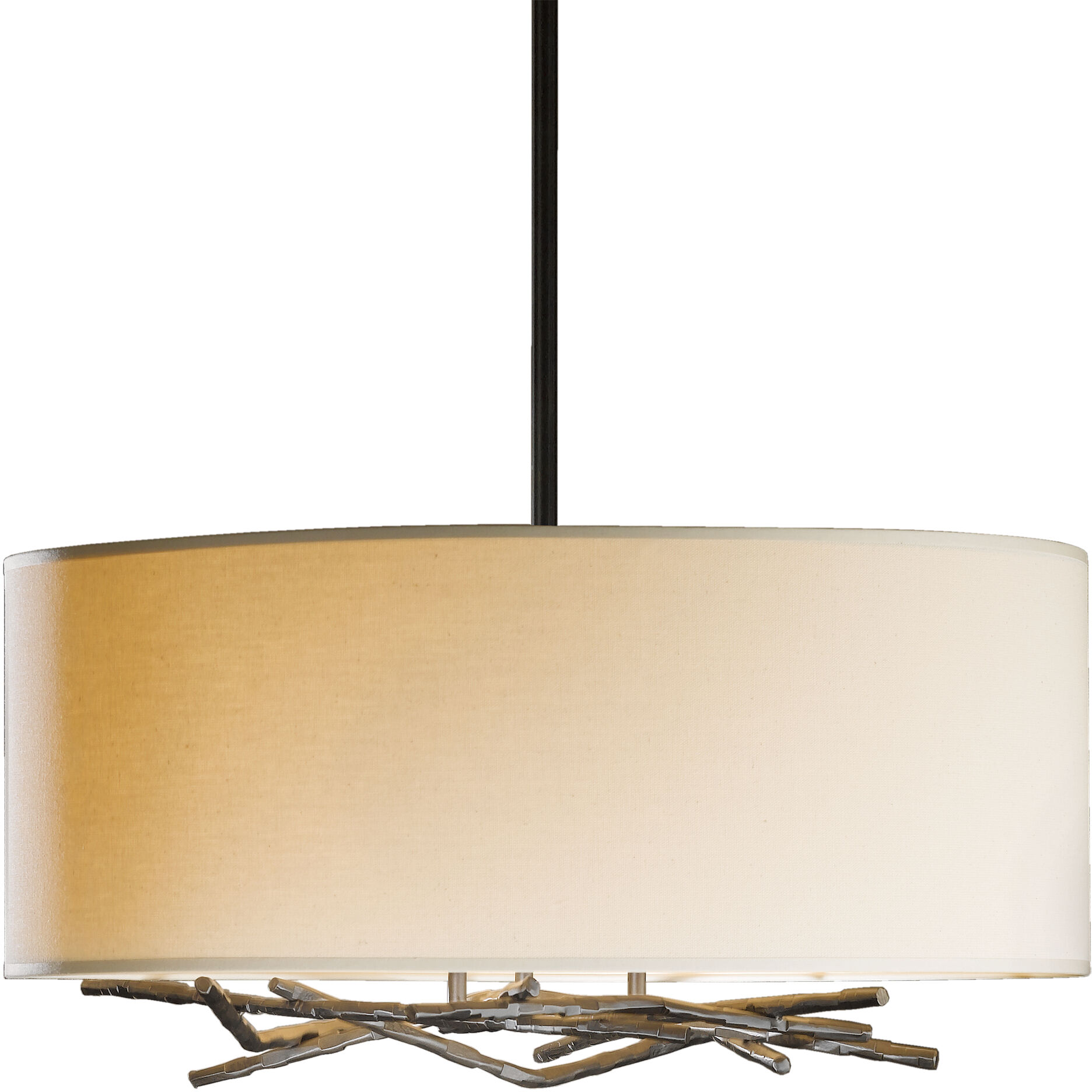 Brindille 3 Light 22 inch Dark Smoke Pendant Ceiling Light in Flax