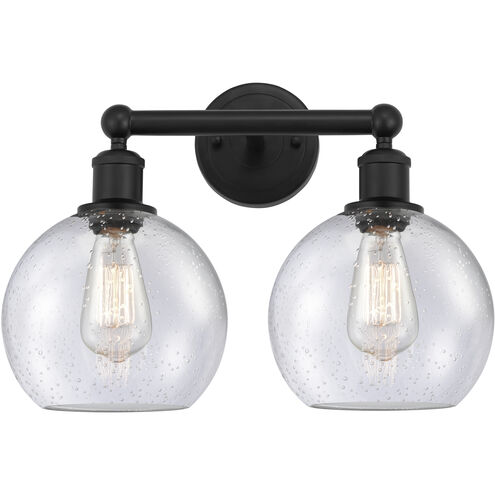 Athens 2 Light 17 inch Matte Black Bath Vanity Light Wall Light in Seedy