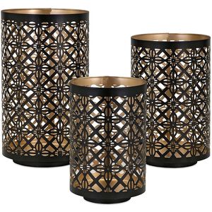 Helena 8 inch Black and Gold Table Lantern Portable Light