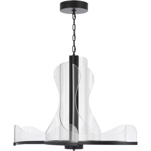 Estrella LED 36 inch Flat Black Chandelier Ceiling Light, 6 Arm