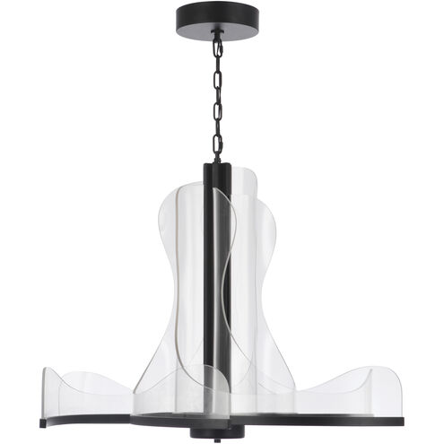Estrella LED 36 inch Flat Black Chandelier Ceiling Light, 6 Arm