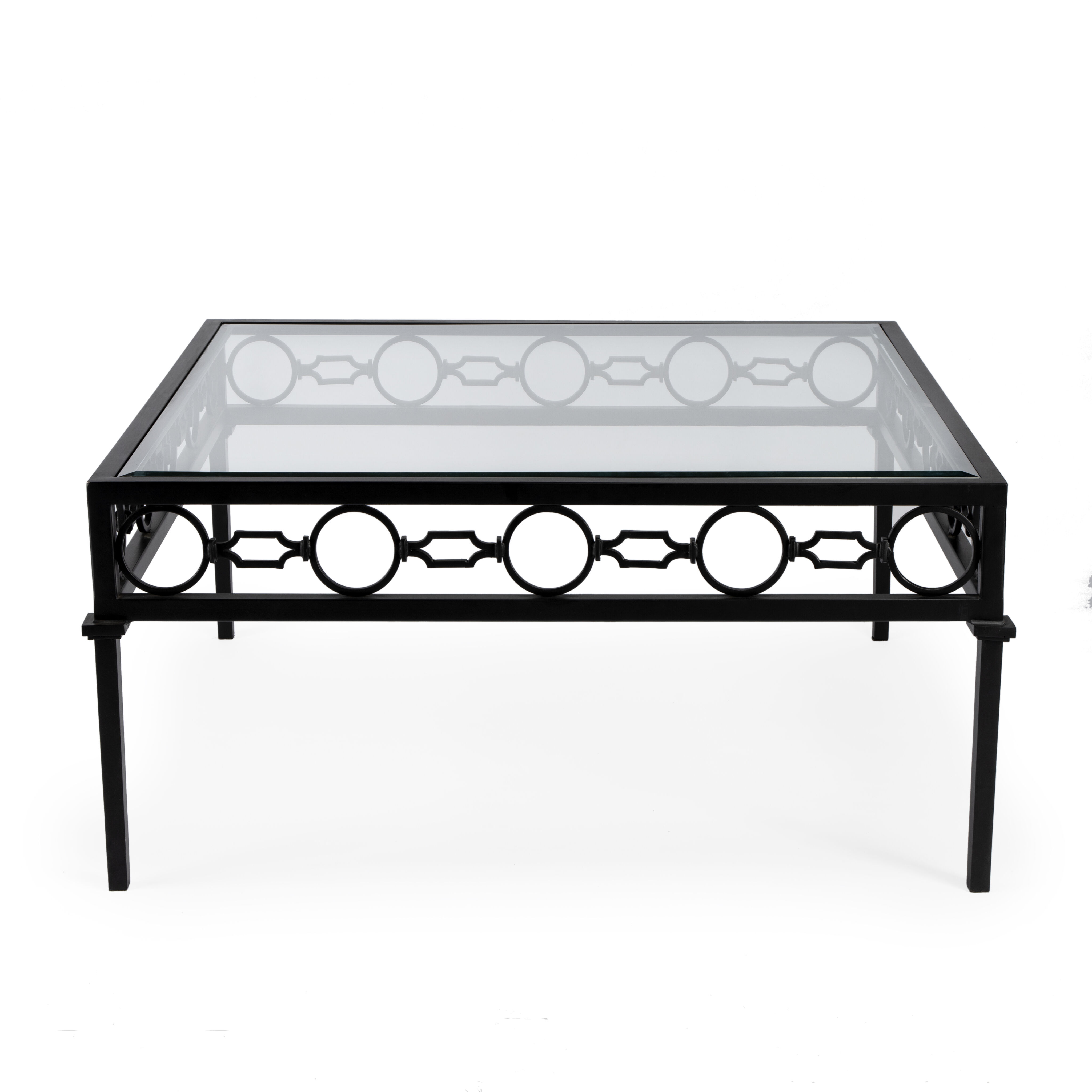 Southport Iron Outdoor Coffee Table in Black