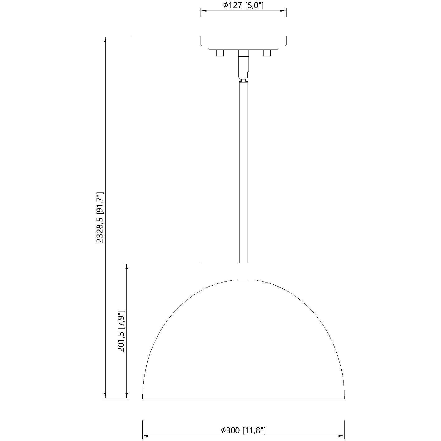 Vega 1 Light 12 inch Matte Black Pendant Ceiling Light
