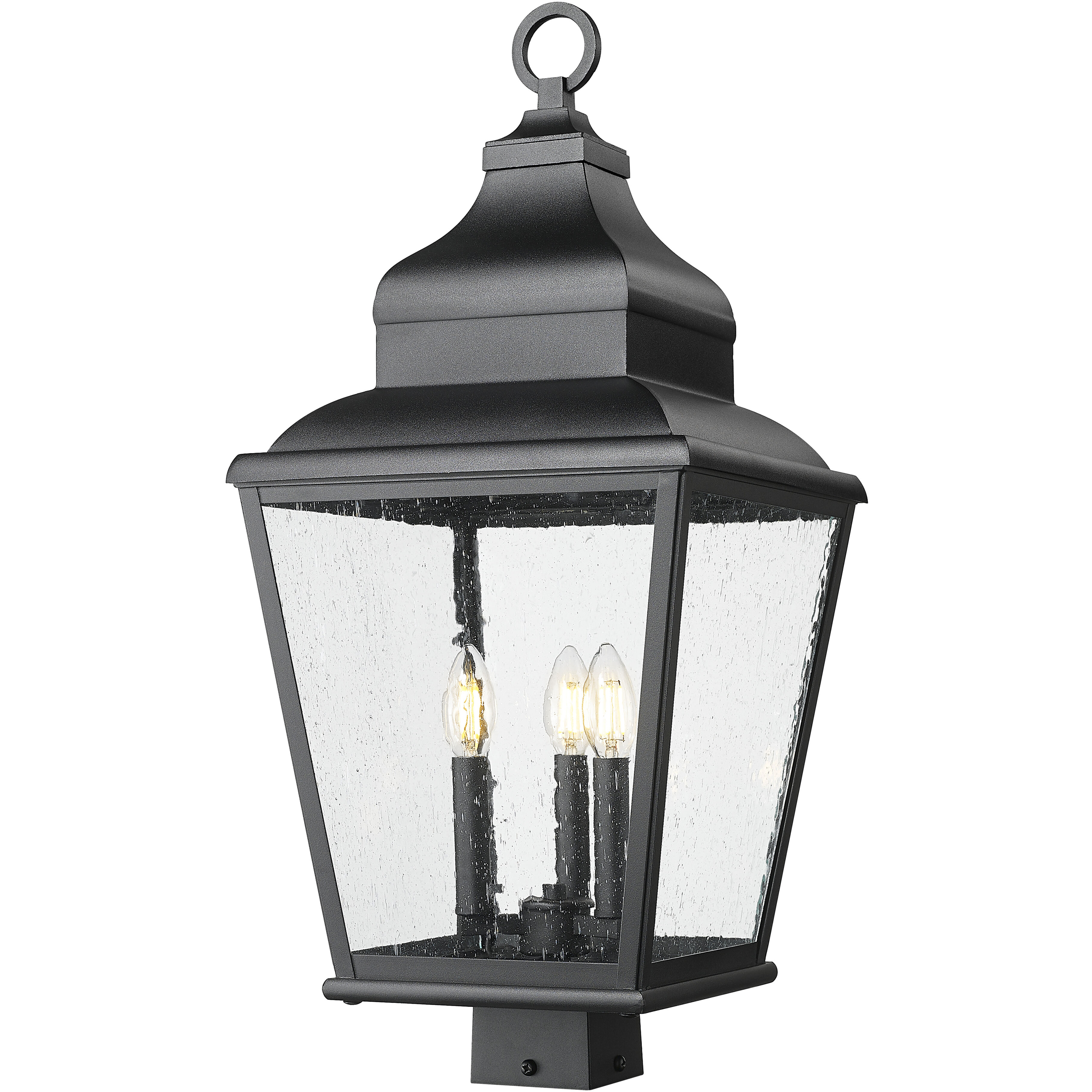Raphael 3 Light 26.75 inch Sand Black Outdoor Post Mount Fixture
