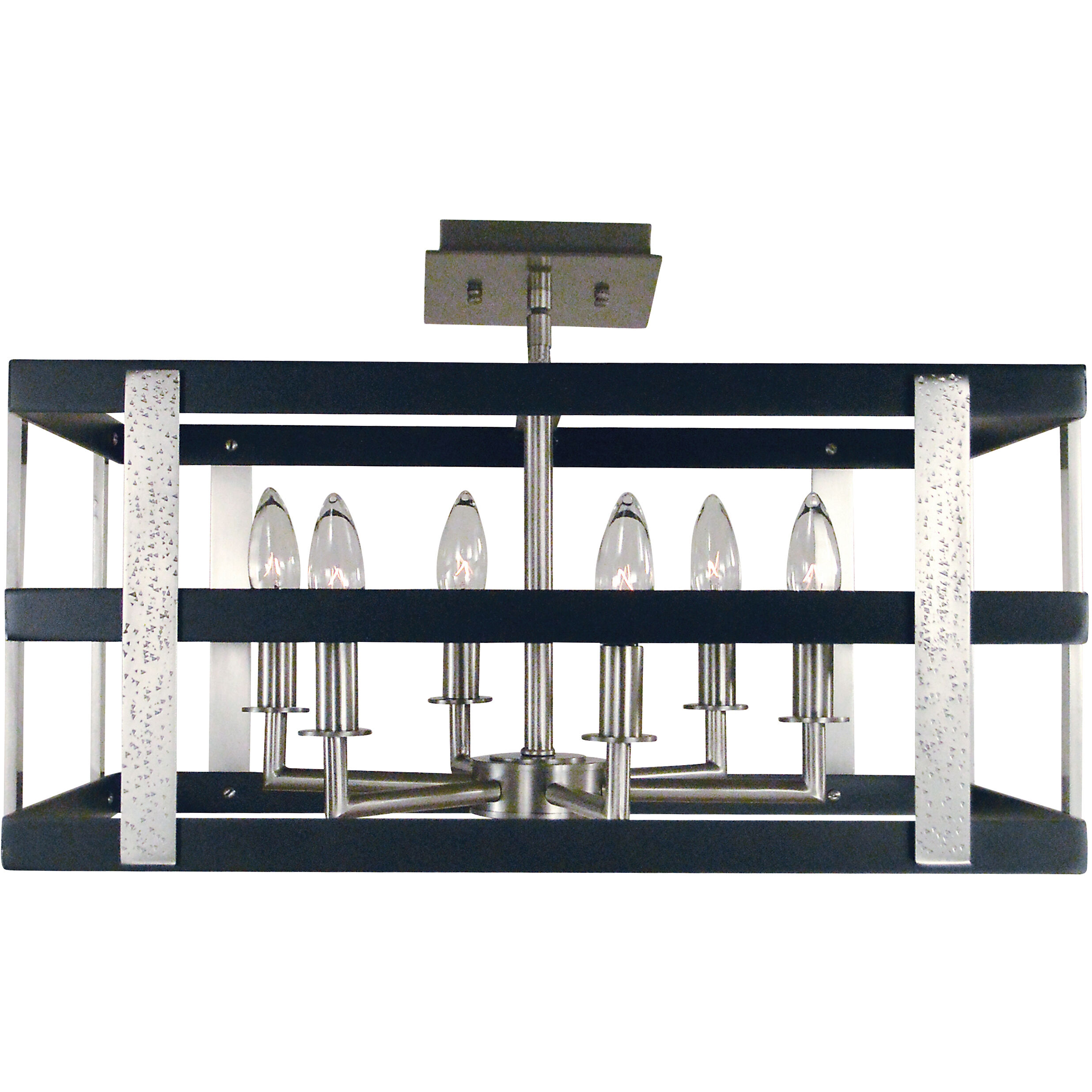 Montreaux 6 Light 20 inch Brushed Nickel with Matte Black Accents Chandelier Ceiling Light