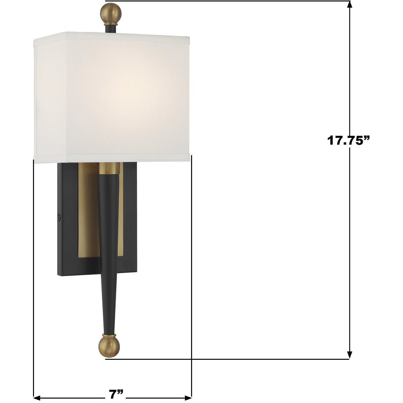 Ardson Bath Sconce Wall Light in Matte Black and Vibrant Gold