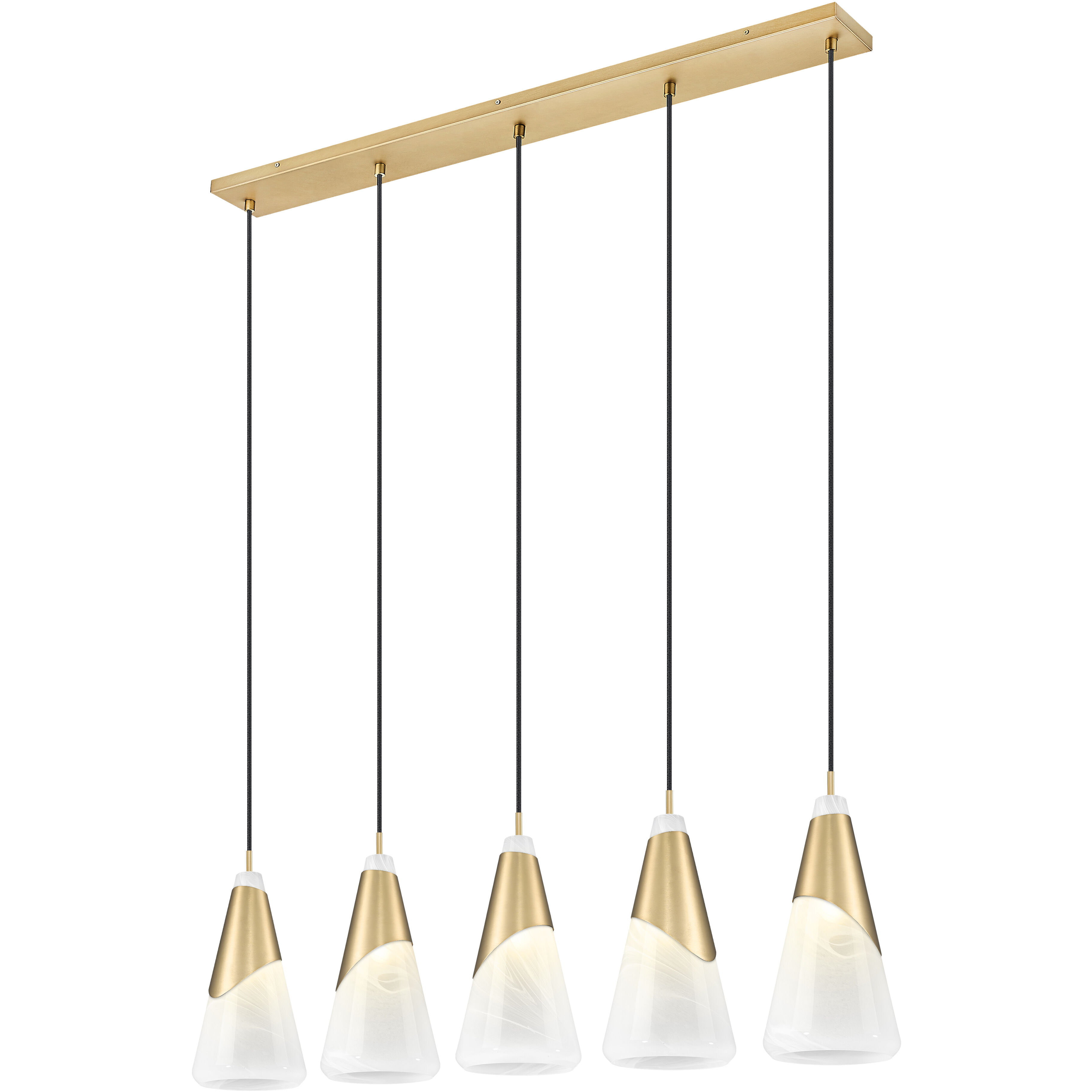 Aimie Linear Chandelier Ceiling Light in Modern Gold
