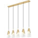 Aimie Linear Chandelier Ceiling Light in Modern Gold