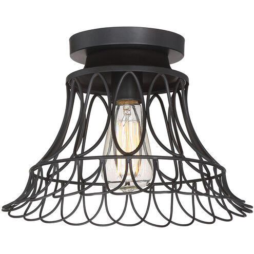 Rustic 1 Light 12 inch Oil Rubbed Bronze Flush Mount Ceiling Light