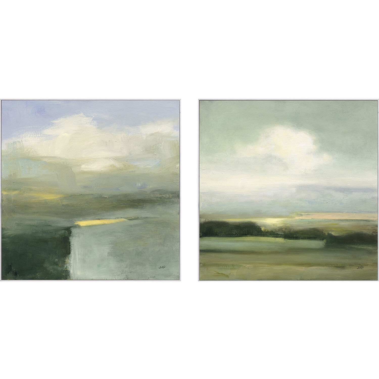 Landscapes Green and Multi and Neutral Framed Art