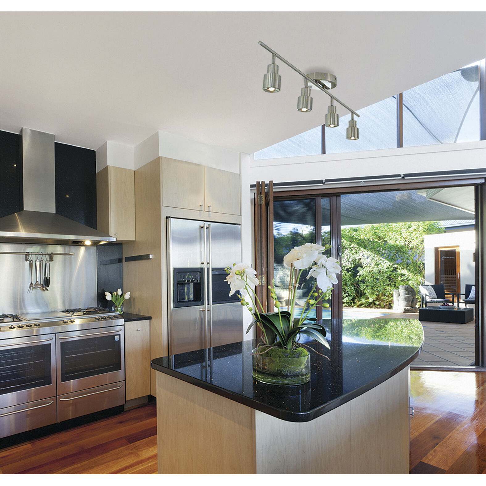 Chappelle 6 Light 120 Satin Nickel Fixed Rail Ceiling Light