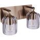 Andie 2 Light 14 inch Satin Brass Vanity Light Wall Light