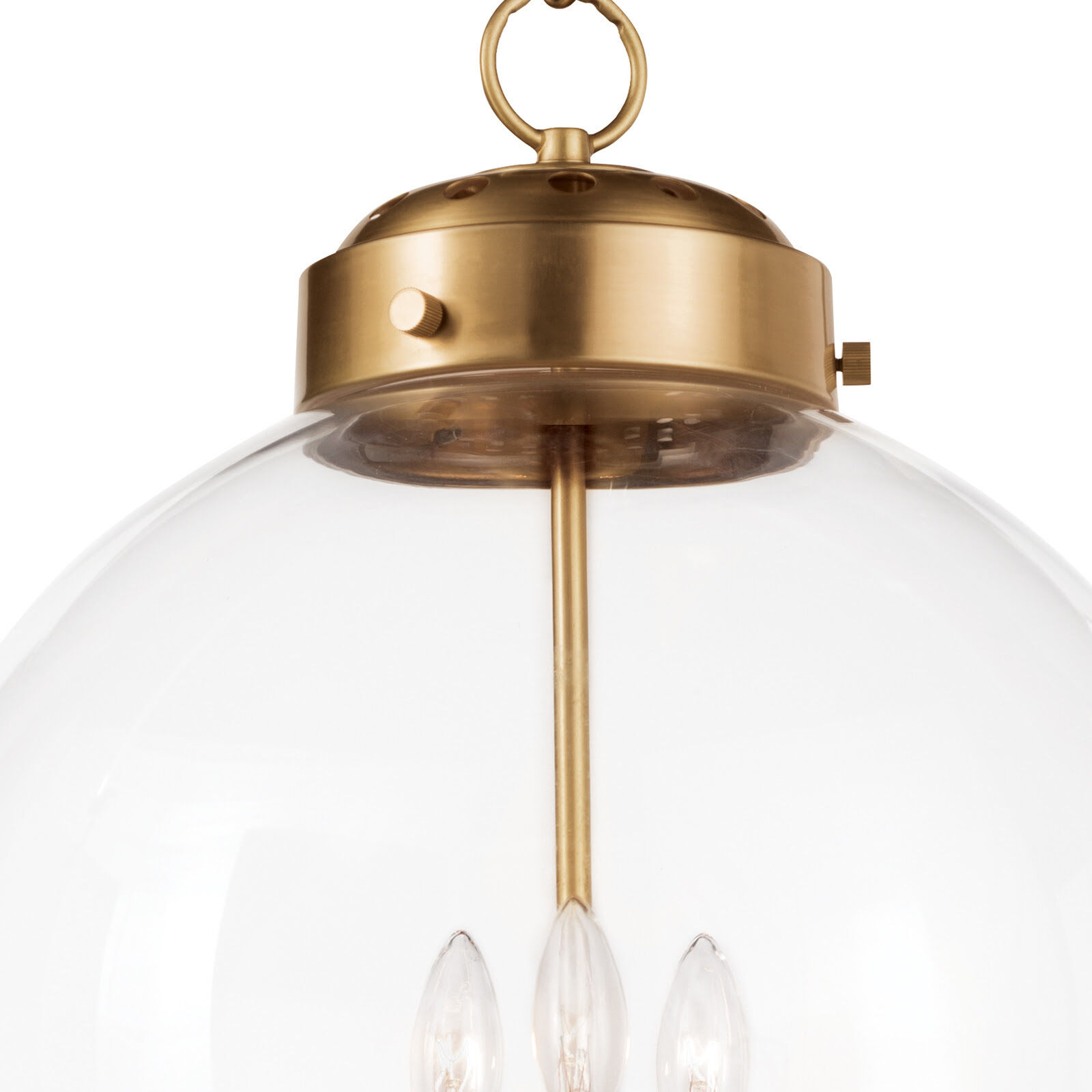 Globe 3 Light 15 inch Natural Brass Pendant Ceiling Light