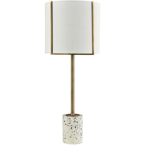 Trussed 25 inch 60.00 watt White with Aged Brass Buffet Lamp Portable Light
