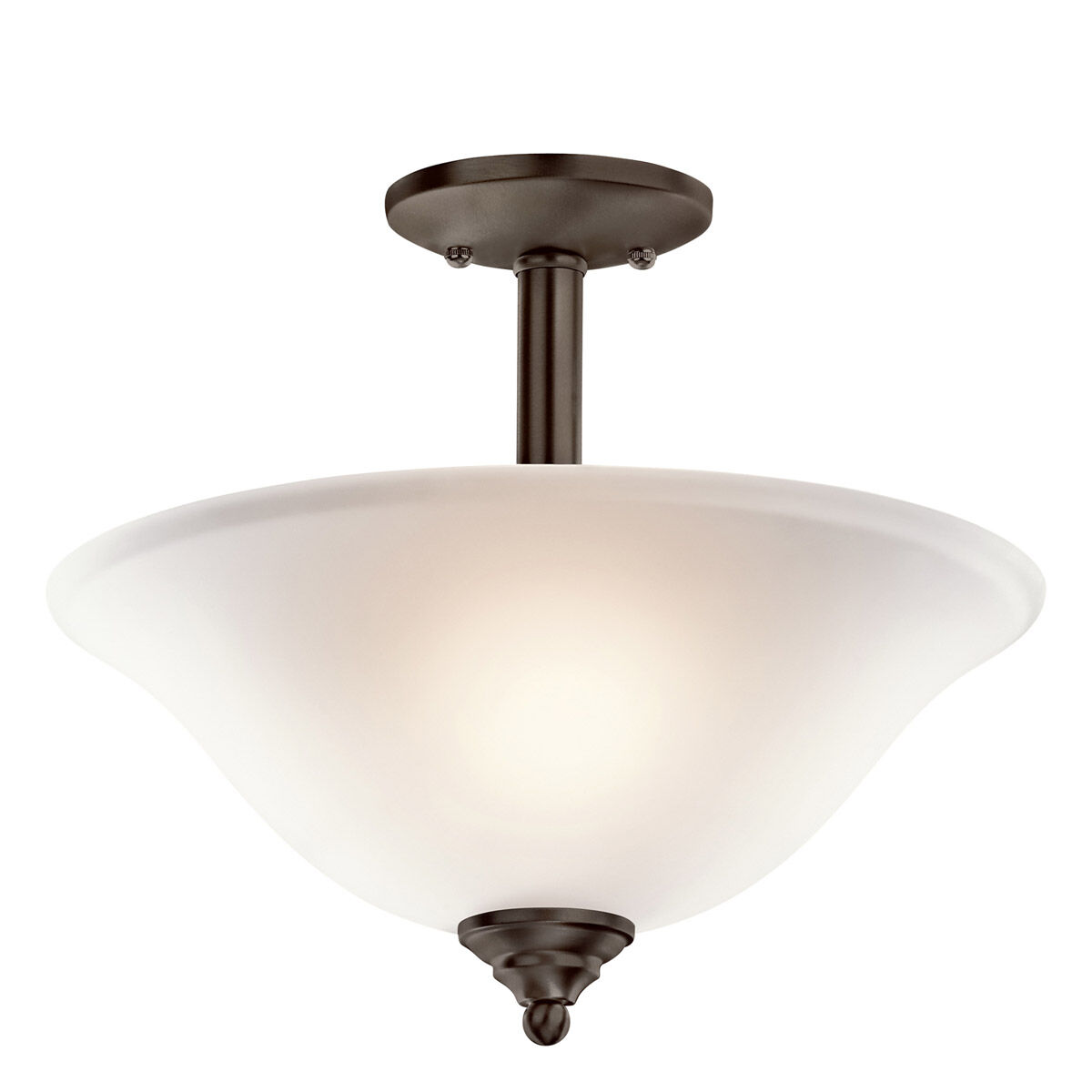 Wynberg 2 Light 15 inch Olde Bronze Inverted Pendant/Semi Flush Ceiling Light in Satin Etched Glass, Incandescent