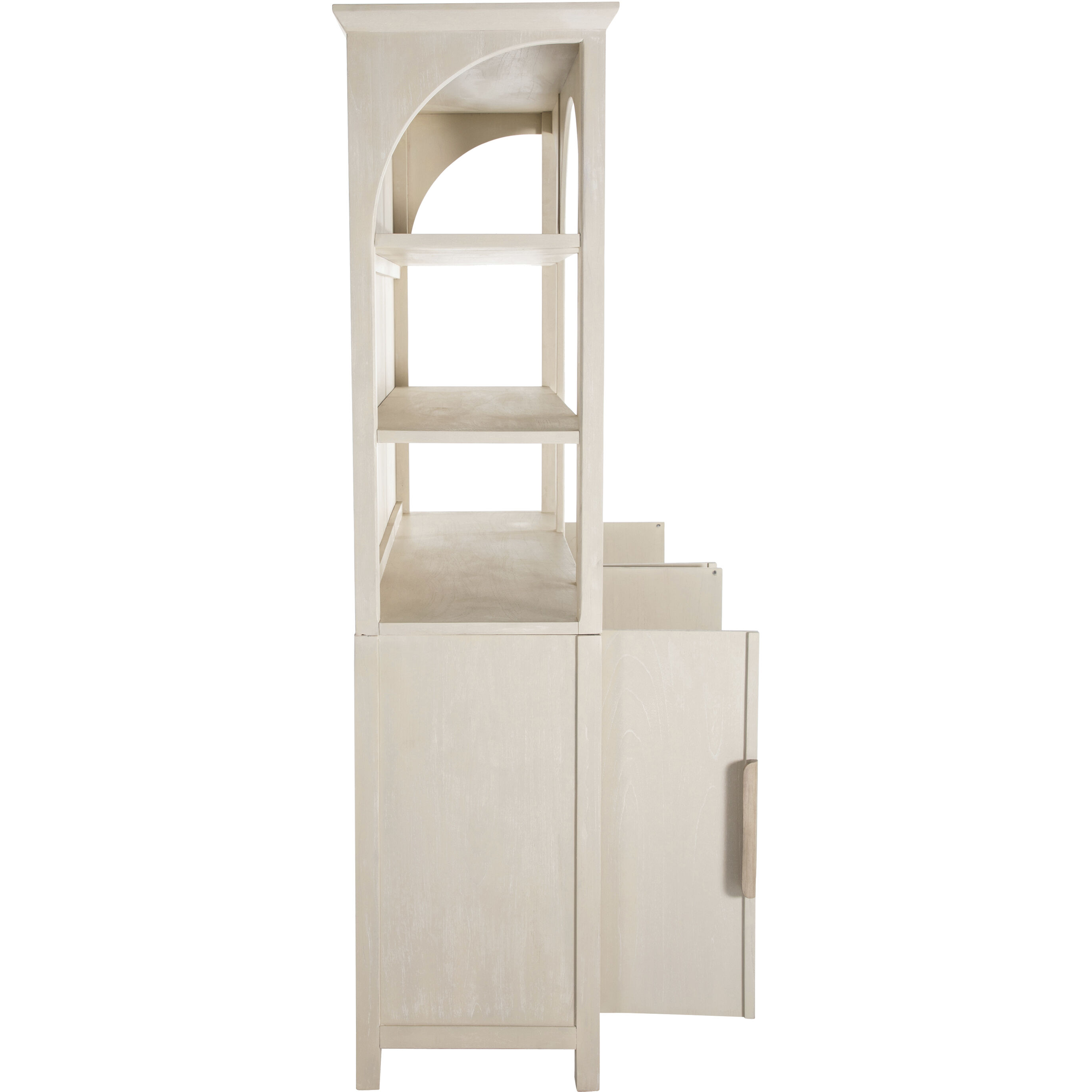 Edison Cerused White and Natural Bay Cabinet